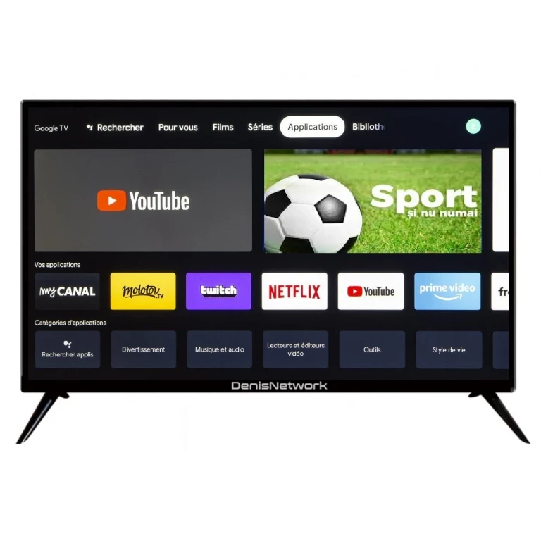 Televizor SMART 12/24V - ⛞61cm - Android 11 - pentru auto rulotă, camion, camping, pentru baterii cu panou solar - DenisNetwork